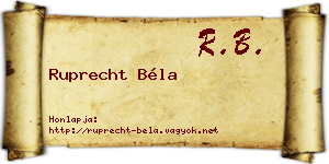 Ruprecht Béla névjegykártya
